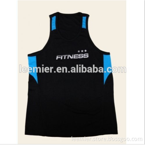 Men's custom 100%polyester dry fit fabric gym singlet